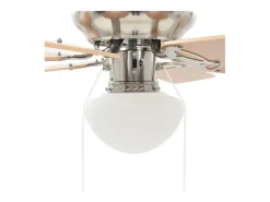 Ventoinha de teto com luz 82 cm castanho claro