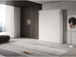Versia 160 Cama de casal vertical dobrável branca