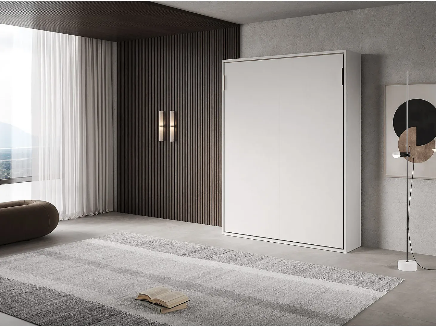 Versia 140 Cama francesa dobrável vertical branca