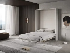 Versia 140 Cama francesa dobrável vertical branca