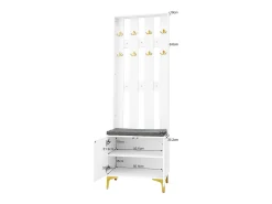 Vestiário com cabideiro e sapateira - 60,5x35,2x180,5 cm - Aglomerado - Branco