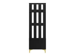 Vestiário com cabideiro e sapateira - 60,5x35,2x180,5 cm - Aglomerado - Preto