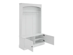 Vestiário moderno - com cabideiro e armazenamento para sapatos - Banco com armazenamento - com ganchos - Branco