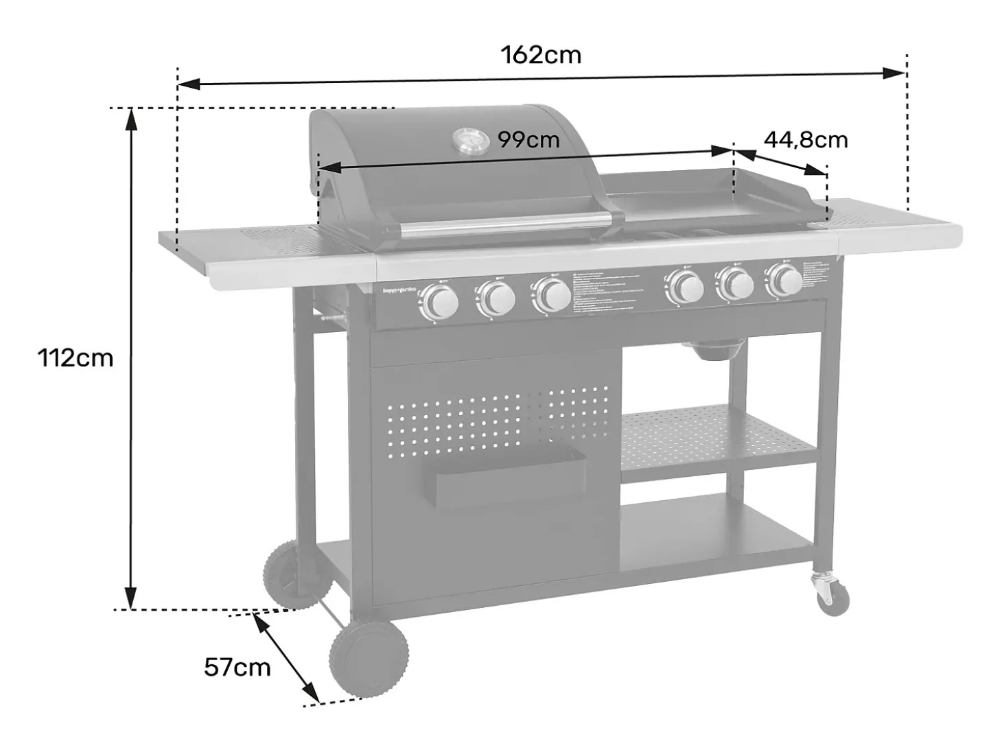 VESUVIO Duo barbecue a gás - 3 queimadores + plancha 3 queimadores