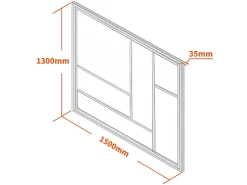 Vidraria térmica de alumínio para oficina - 150x130 cm - Preta - ARTENA
