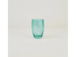 Vidro Zafferano Perle Verde - Vidro soprado colorido, 32 cl, feito à mão - Conjunto de 2 copos artesanais para água ou coquetéis
