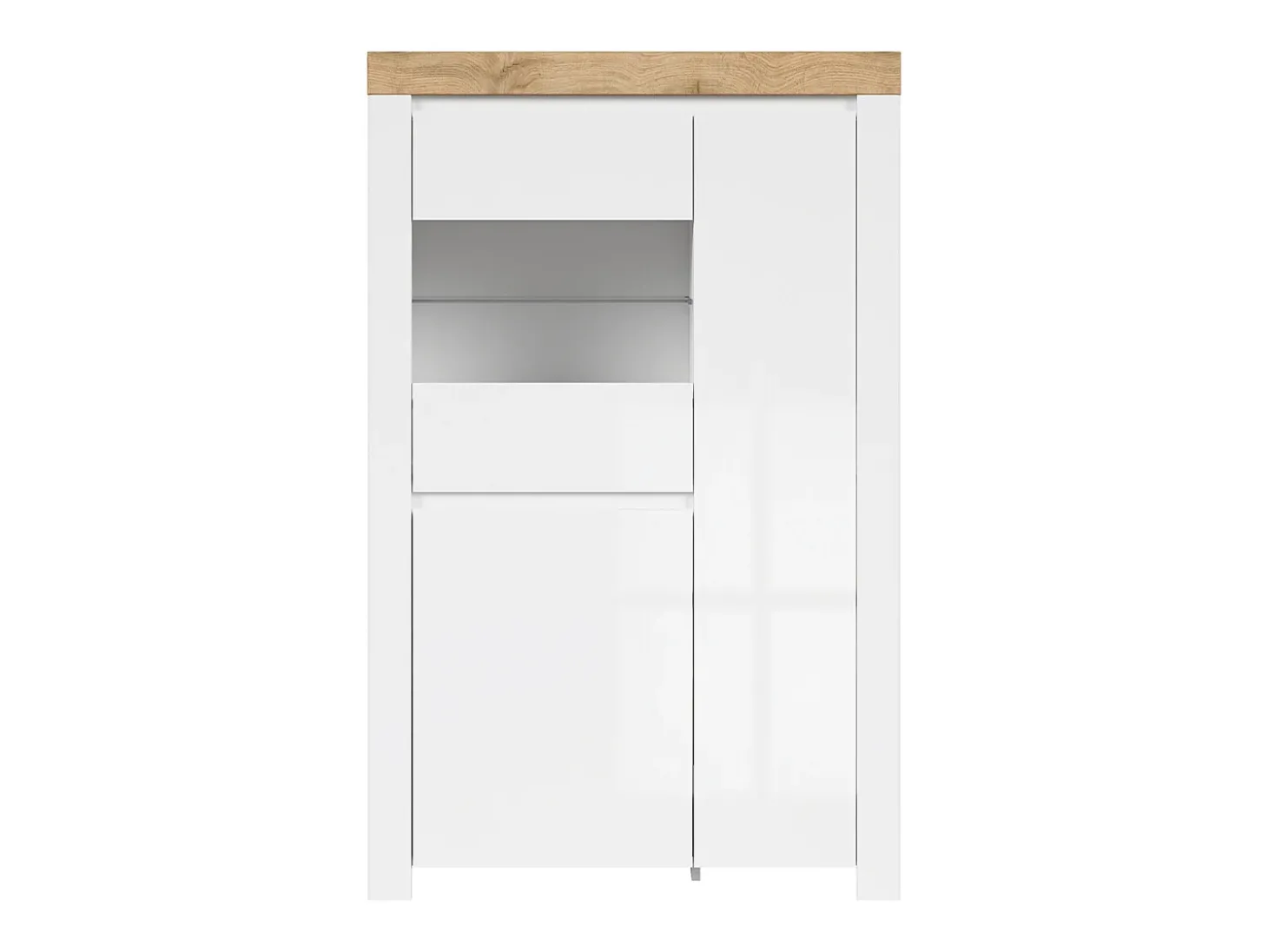 Vitrina de 3 portas Hella Branco e Madeira