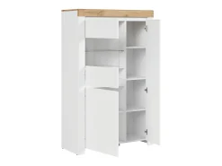 Vitrina de 3 portas Hella Branco e Madeira
