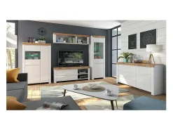 Vitrina de 3 portas Hella Branco e Madeira