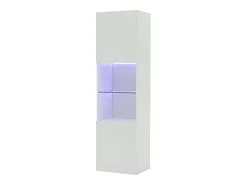 Vitrina 45x35x160 cm - com 2 portas - com iluminação LED - 1 prateleira de vidro - branco