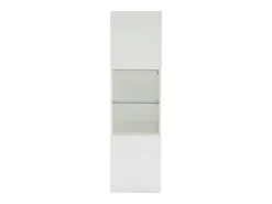 Vitrina 45x35x160 cm - com 2 portas - com iluminação LED - 1 prateleira de vidro - branco