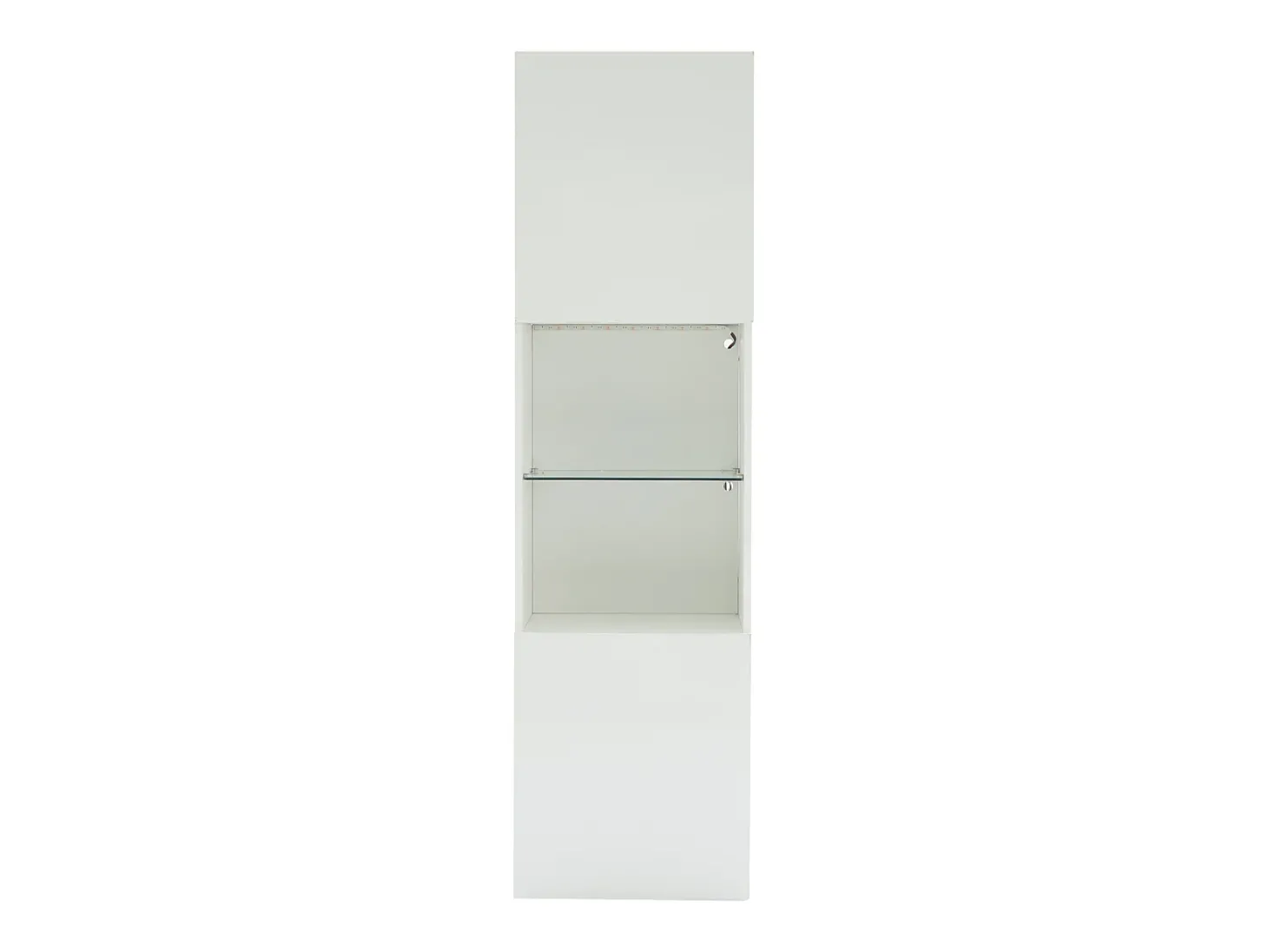 Vitrina 45x35x160 cm - com 2 portas - com iluminação LED - 1 prateleira de vidro - branco