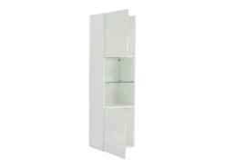 Vitrina 45x35x160 cm - com 2 portas - com iluminação LED - 1 prateleira de vidro - branco