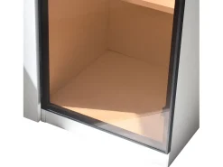Vitrine 70×40×160 cm - com porta de vidro temperado - 1 porta e 1 gaveta lateral - com iluminação LED - branco