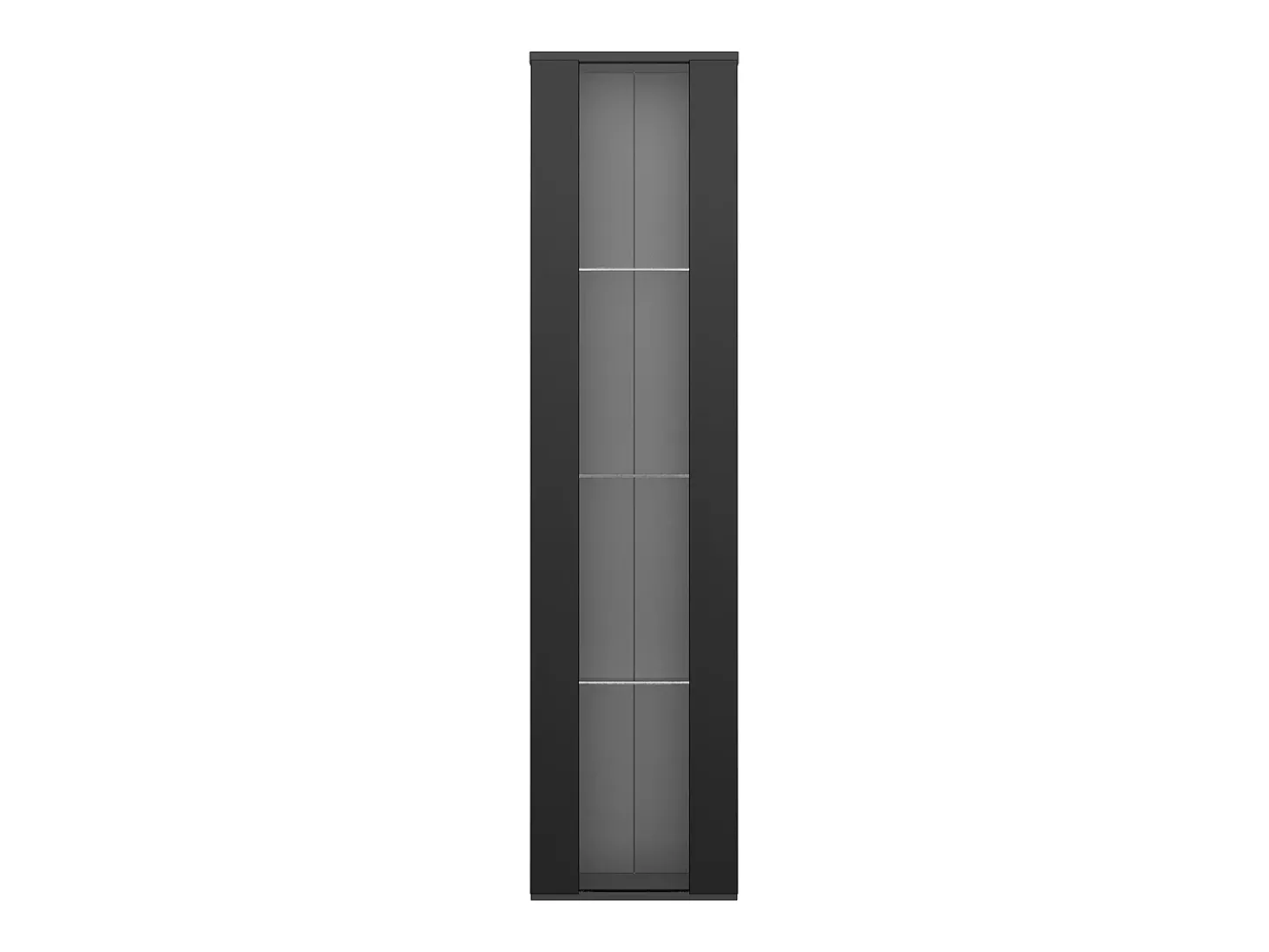 Vitrine 40×29×170 cm - iluminação LED multicolor com controle remoto - divisórias de vidro - preto