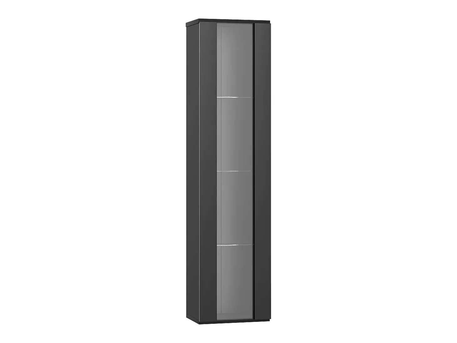 Vitrine 40×29×170 cm - iluminação LED multicolor com controle remoto - divisórias de vidro - preto