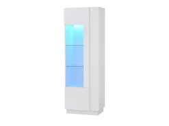 Vitrine brilhante 60×40×180 cm - com iluminação LED - 1 porta - branco