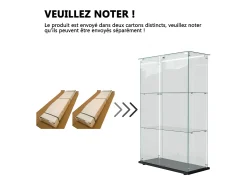 Vitrine com 4 prateleiras e portas duplas, vitrine para sala de estar