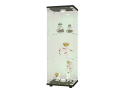Vitrine de Vidro - 3 Prateleiras - Com LEDs, Luz e Trava, Preta