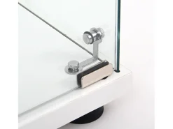 Vitrine de vidro com 4 prateleiras, 2 portas e fechadura, 164 x 80 x 36 cm, branca