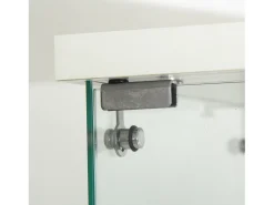 Vitrine de vidro de 4 camadas com iluminação LED, vitrine de vidro para sala de estar, vitrine para coleções, branca