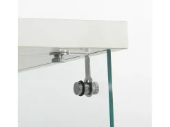 Vitrine de vidro de 4 camadas com iluminação LED, vitrine de vidro para sala de estar, vitrine para coleções, branca