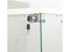 Vitrine de vidro de 4 camadas com iluminação LED, vitrine de vidro para sala de estar, vitrine para coleções, branca