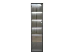 Vitrine, móvel de banheiro com LED - 1 porta de vidro - Natural