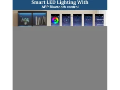 Vitrine 80x30x200 cm com LED - 4 portas (2 portas de vidro) - Branco e Preto