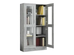 Vitrine 82,5x30,5x150 cm derivados de madeira cinzento sonoma
