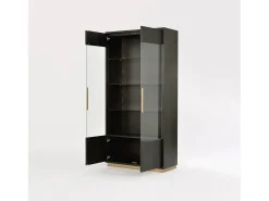 Vitrine 100x200x41 cm preta Sevilha SEV26-2