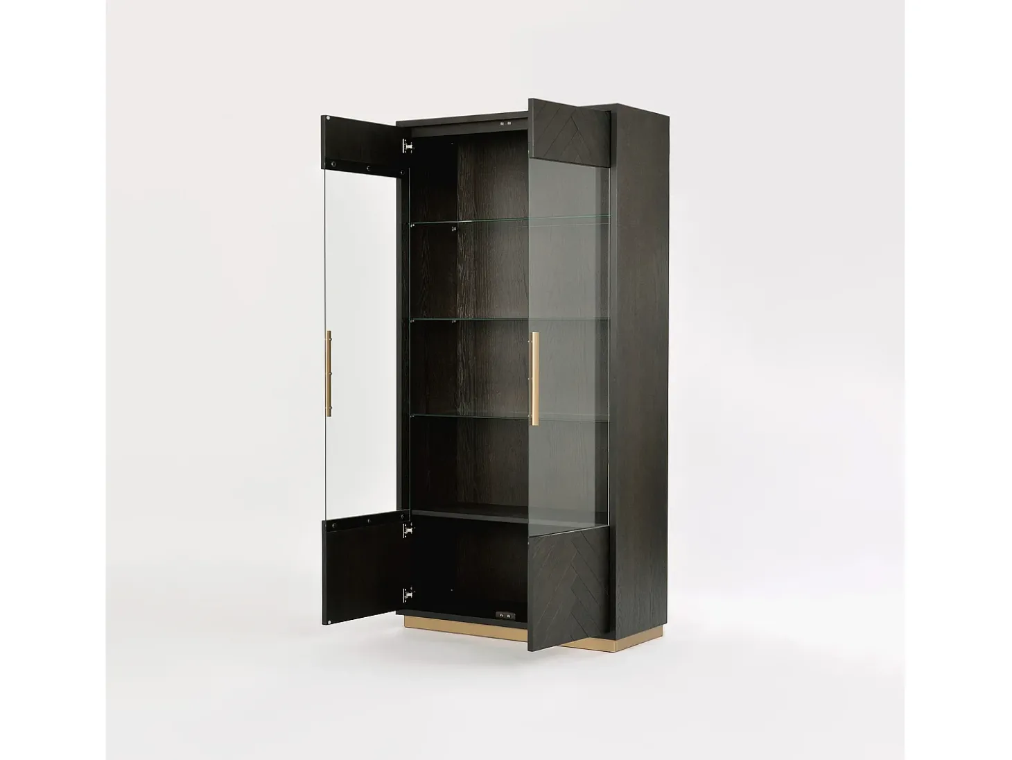 Vitrine 100x200x41 cm preta Sevilha SEV26-2