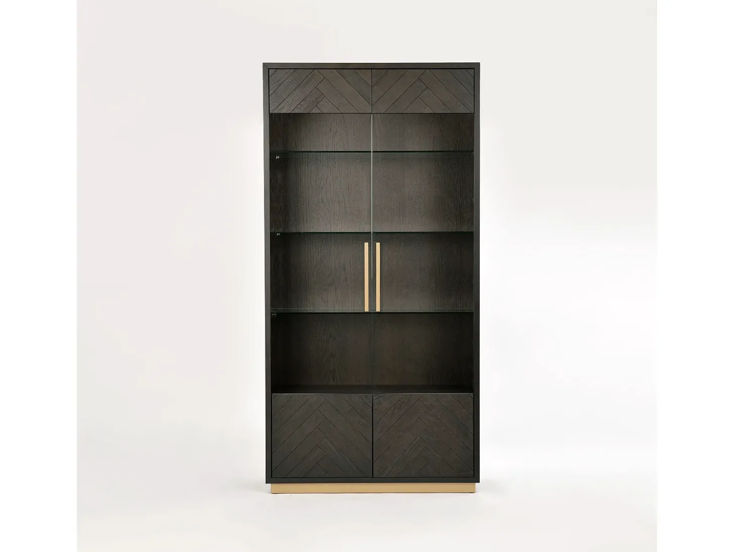 Vitrine 100x200x41 cm preta Sevilha SEV26-2