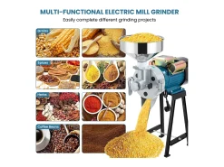 2200W Mill de farinha seca e úmida 2 em 1, 50x26x70cm, para cereais, palha - plugue da UE