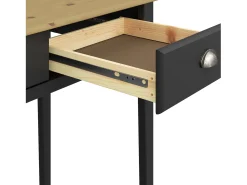 Wainwright | Secretária de vidro transparente com estrutura metálica preta