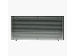 Wainwright | Secretária de computador em vidro transparente e estrutura em metal preto