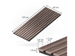 Wandpaneele nogueira/marrom 120x1.8x40 akustikpaneel