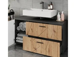 Waschbeckenunterschrank antracite/artesanal 120.1x41x60.6 irma