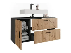 Waschbeckenunterschrank antracite/artesanal 120.1x41x60.6 irma