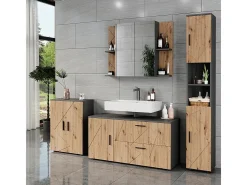 Waschbeckenunterschrank antracite/artesanal 120.1x41x60.6 irma