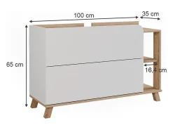 Waschbeckenunterschrank sonoma/branco 100x35x65 karen