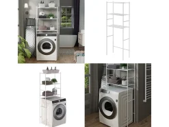Waschmaschinenregal branco 66x30x162 miso
