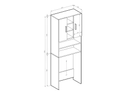 Waschmaschinenschrank branco 64x25.6x190 luis