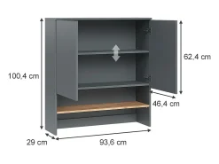 Waschmaschinenschrank carvalho antracite/goldkraft 93.6x29x100.4 viktor