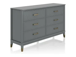 Westerleigh | Cómoda com 6 gavetas em MDF Cinza Grafite