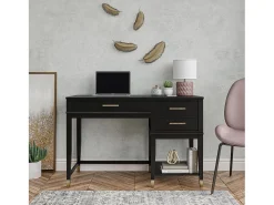 Westerleigh | Secretária de computador com tampo elevatório em MDF Preto