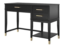 Westerleigh | Secretária de computador com tampo elevatório em MDF Preto