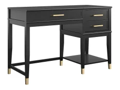 Westerleigh | Secretária de computador com tampo elevatório em MDF Preto