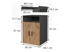 Wickelkommode antracite/artesanal 60x68.1x97 irma