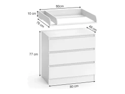 Wickelkommode branco 80x76x87 emma